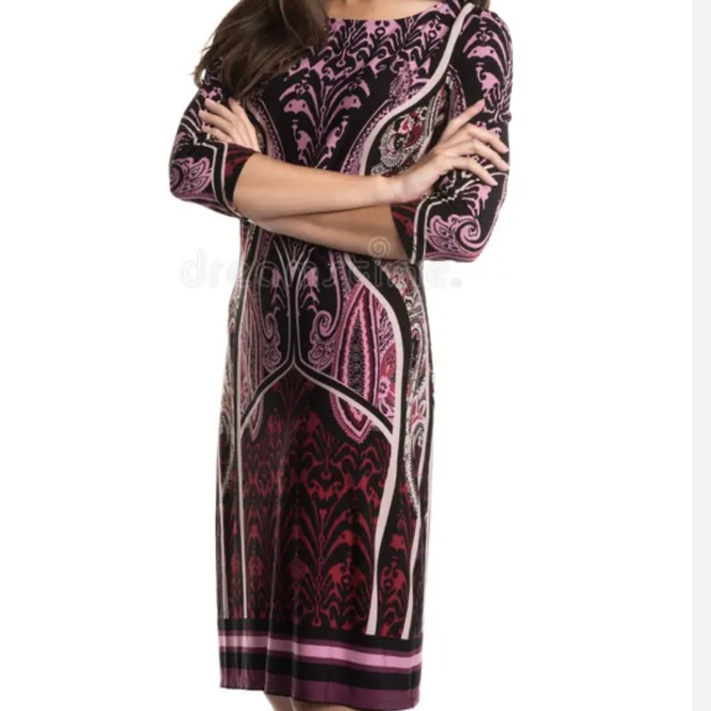 Nine West Women's Size 10 Print Midi Dress
